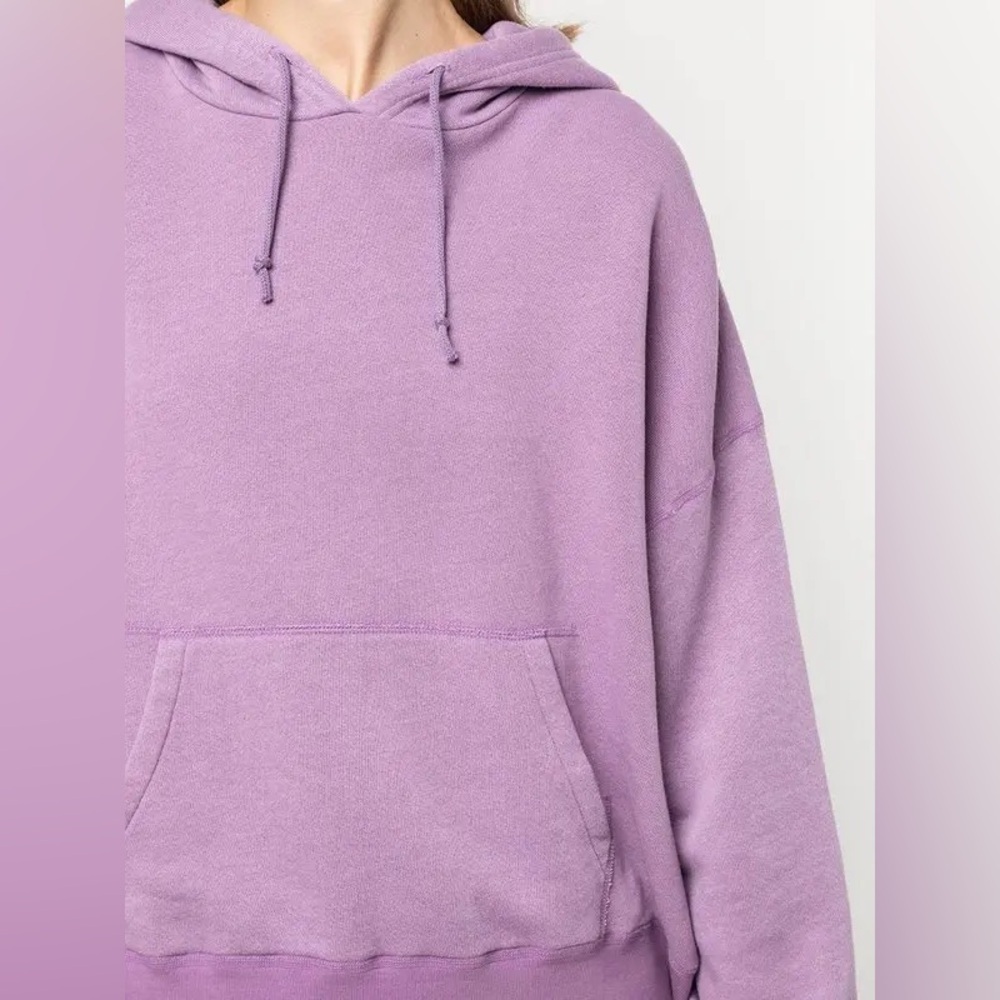 John Elliott Purple Cropped Vintage Fleece Hoodie Size 2 = Medium - Picture 3 of 16